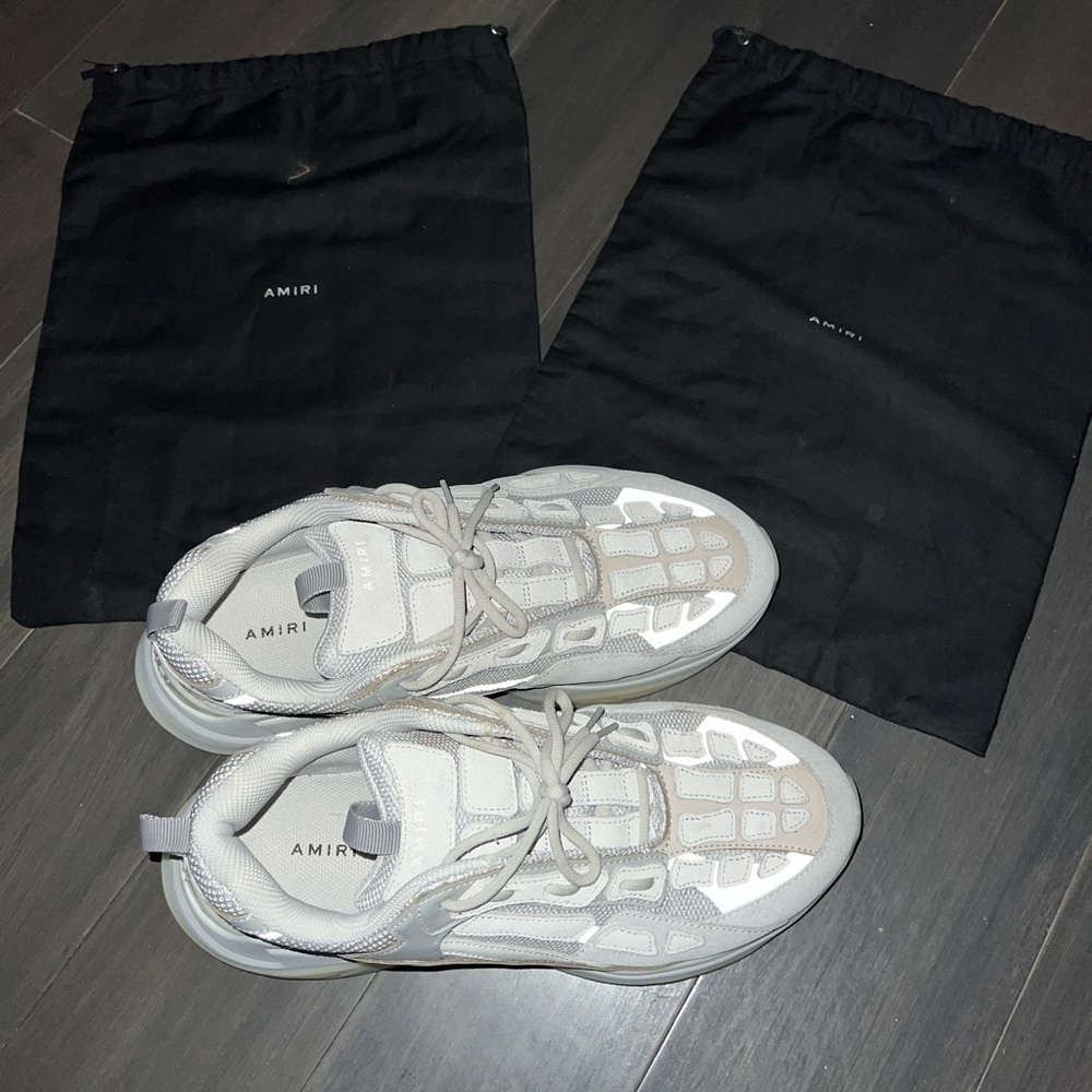 Amiri Bone Runner Lace Up Sneakers Size 12